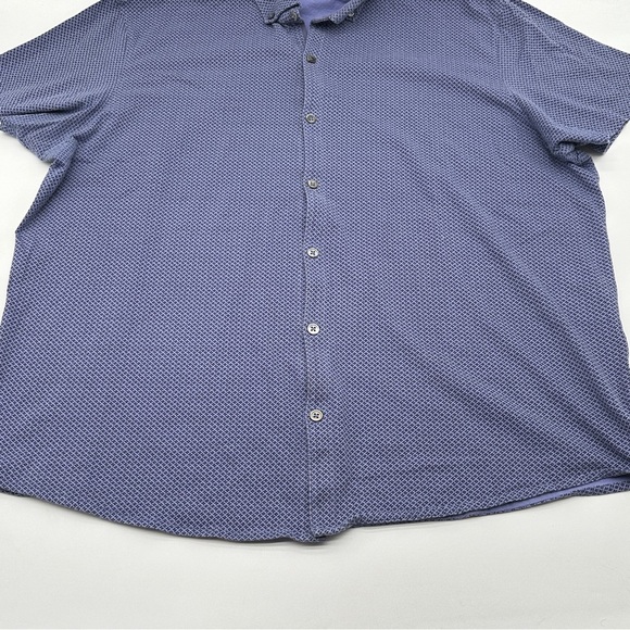 Zachary Prell Stretch Fabric Button Up Shirt Men's L Short Sleeve Blue - Picture 2 of 8